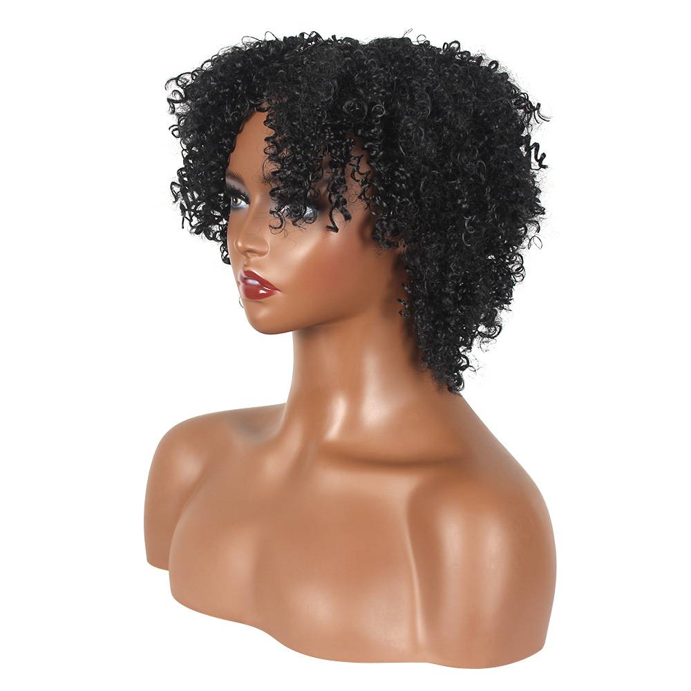 African small curly black curly hair European and American wigs rose net spot