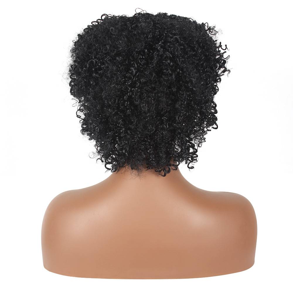 African small curly black curly hair European and American wigs rose net spot