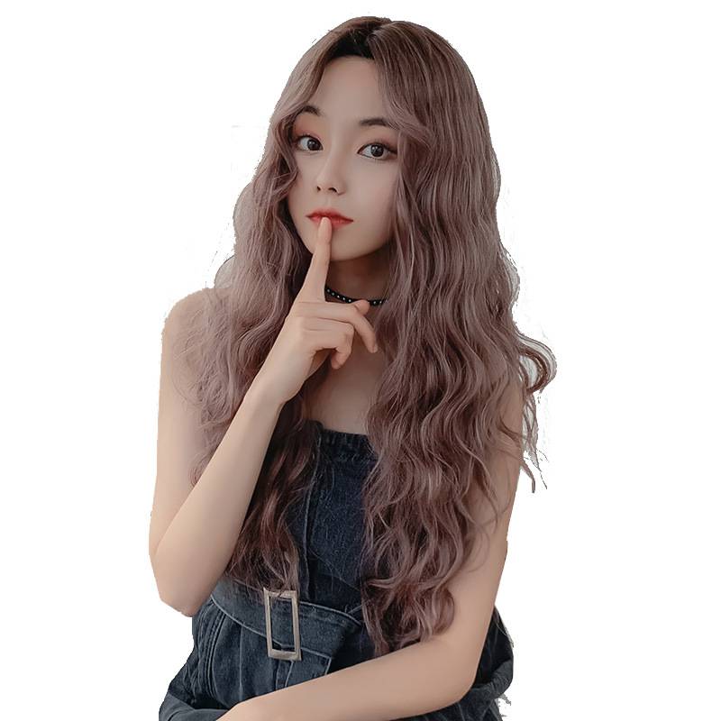 Japanese and Korean new product wig women's long curly hair wool rolls are divided into no bangs corn hot full set of stocks