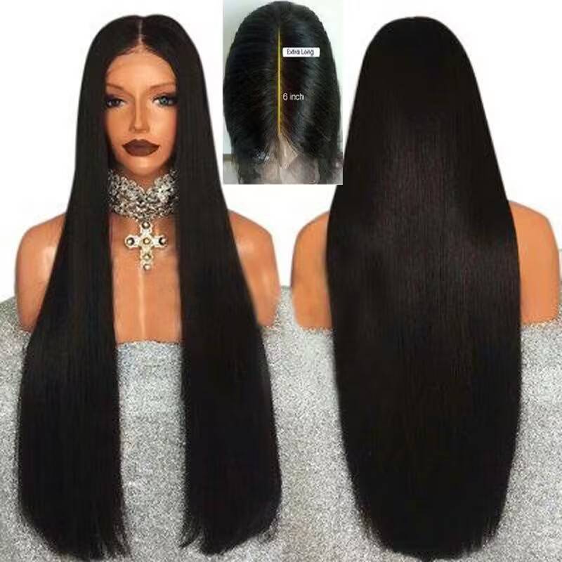 European, American Africa, bangs, bangs, long hair, straight hair temperament, face, full head, black 1 -meter hairstyle