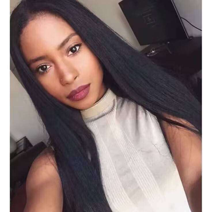 European, American Africa, bangs, bangs, long hair, straight hair temperament, face, full head, black 1 -meter hairstyle