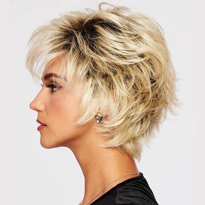 European and American fake girls fashion short fluffy temperament pseudo head cover short hair and short hair slog