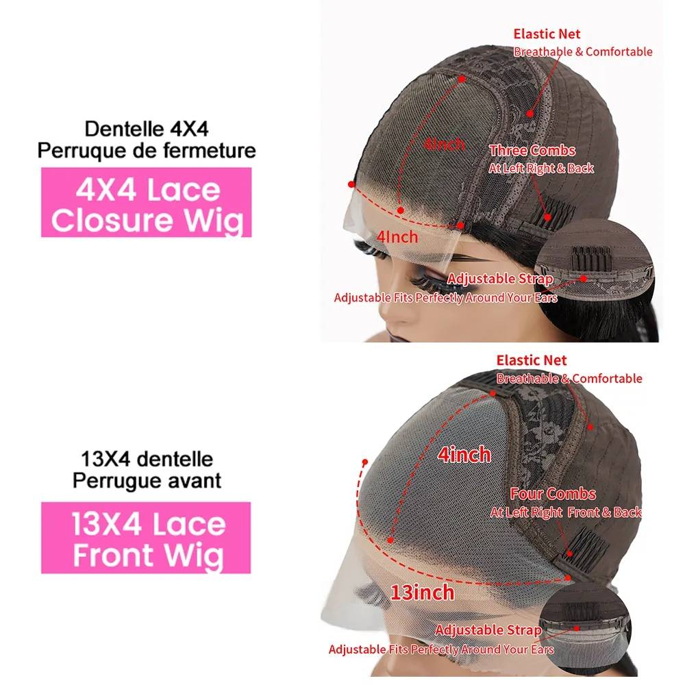 European and American cross -border LACE CLOSURE WIGS CURLY 100% Human Hair 13*4