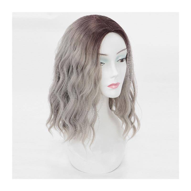 European and American wig fiber ladies hoods gradient tidal tidal fiber chromatin in the water split ripple full set