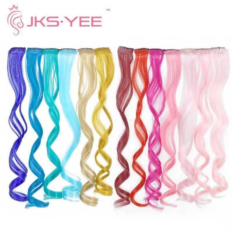 Spot one clip colorful hair piece long curly single card connection tablet chemical fibrous dye dyeing wig