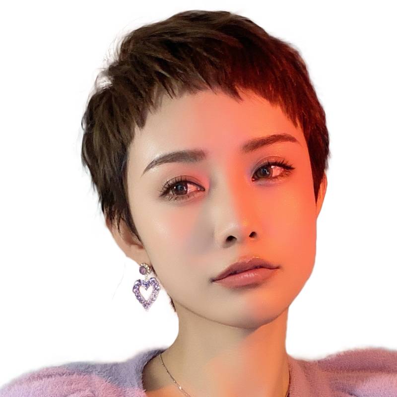 Wig True Short Short Hair Short Hair 2023 New Fashion Summer Summer Settles Frearrum Short Hair Short Hair Female