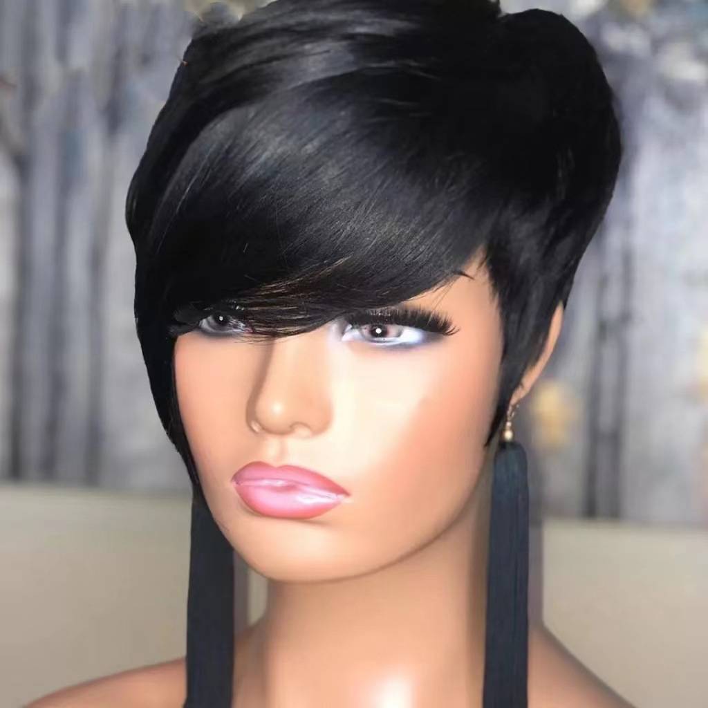 European and American wig African ladies high -temperature silk short hair wig women's wiggle head set factory spot