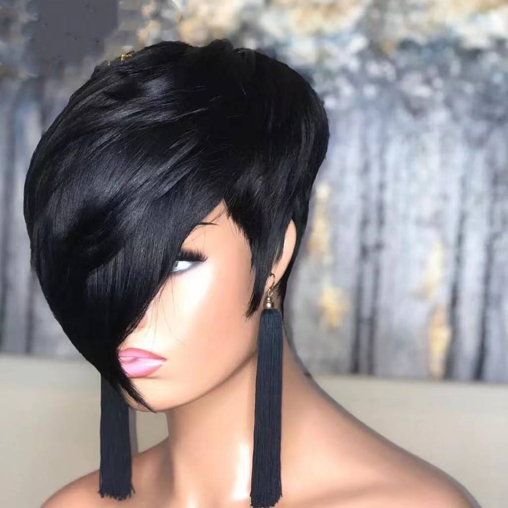 European and American wig African ladies high -temperature silk short hair wig women's wiggle head set factory spot