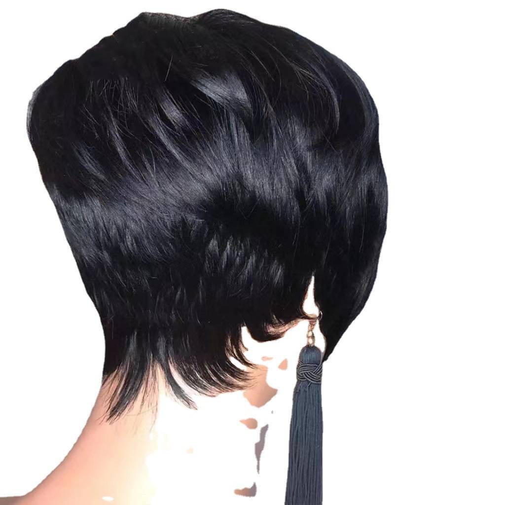 European and American wig African ladies high -temperature silk short hair wig women's wiggle head set factory spot