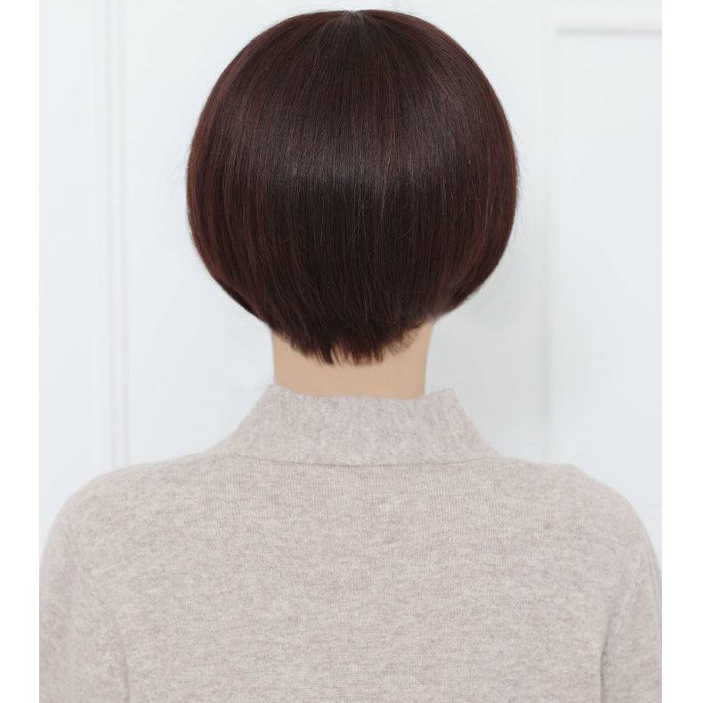 Wig female short hair Mom really hairdressing her face round face and face temperament temperament bobo head chemotherapy bald hair wig full head