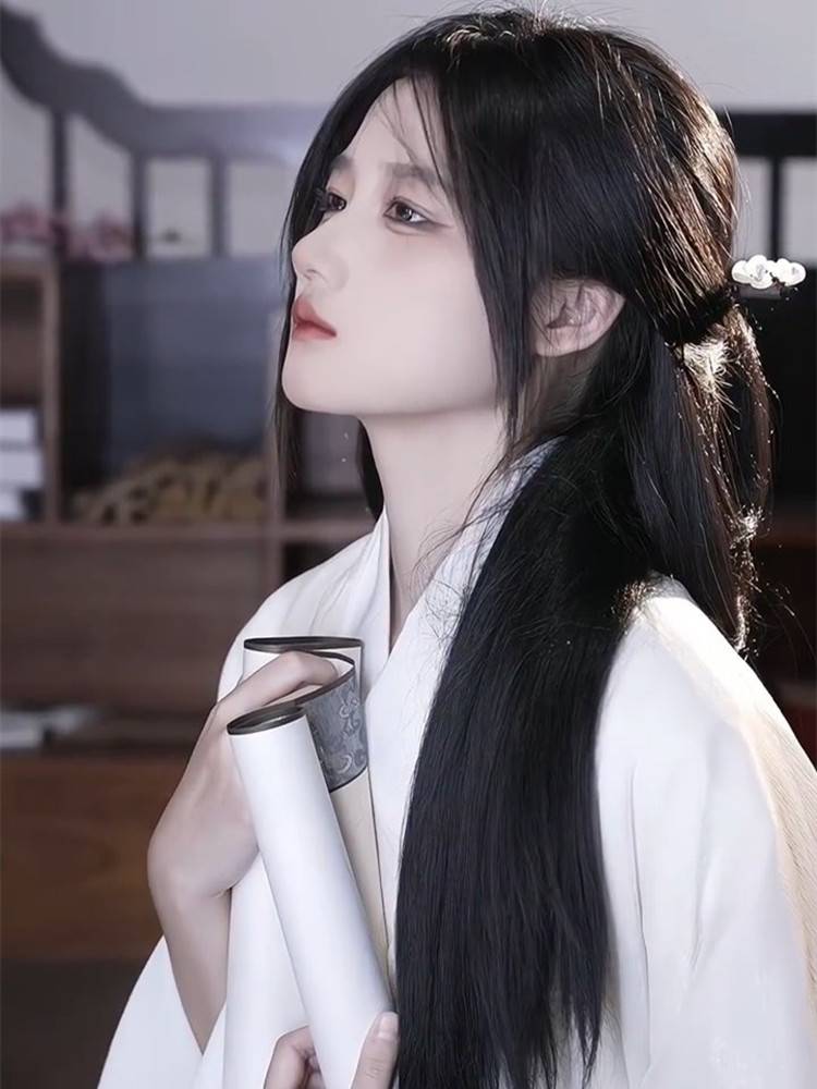 Ancient wind wigs female long hair natural new Chinese cos in Chinese clothing men's and women's common costume modeling full set