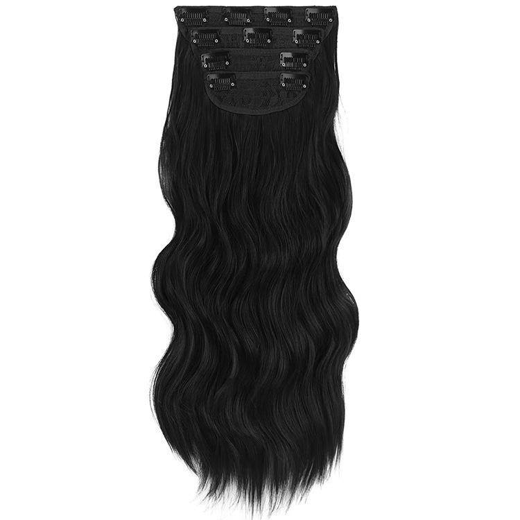 Water wave pattern curly curly European and American wig hair pads four -piece natural simulation of natural simulation hair