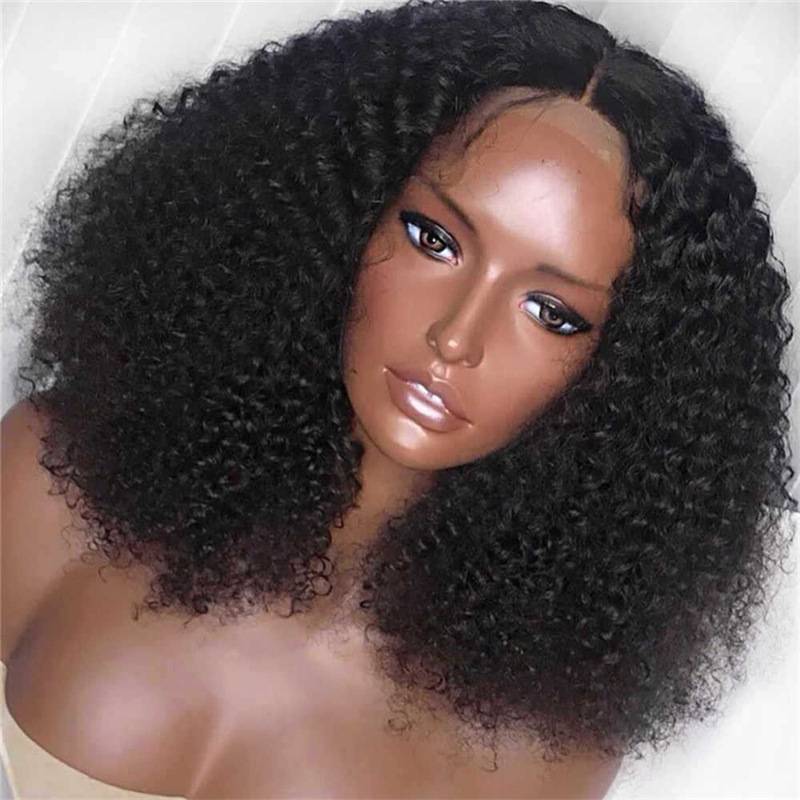 Wigs of European and American ladies black African scroll explosion head mid -length hair wigs of hair short curly hair