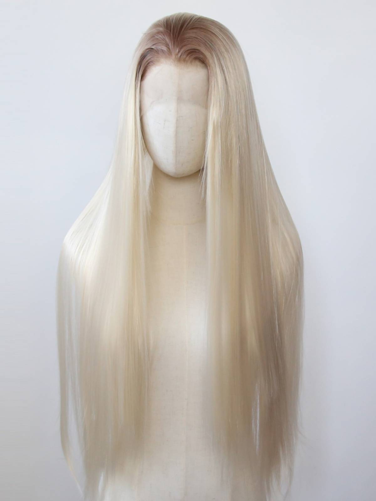 Brown gradient light golden front lace chemical fiber high -temperature silk wig Nature European and American style full wig