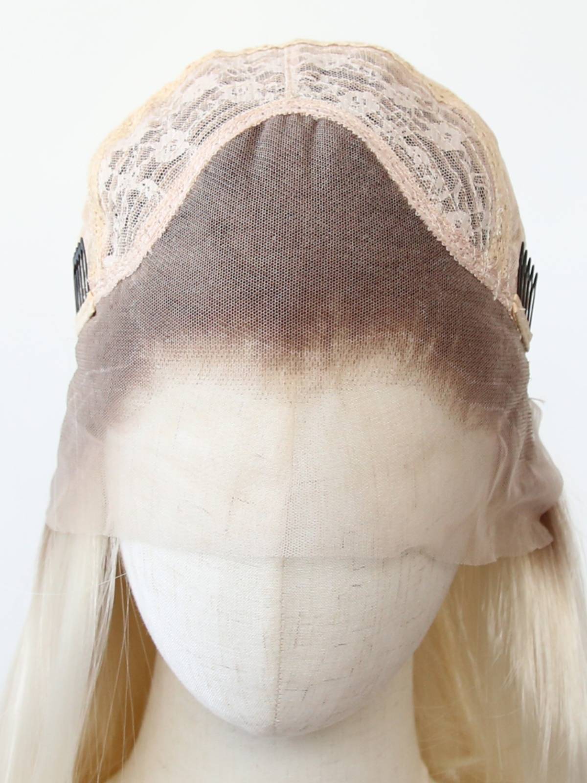 Brown gradient light golden front lace chemical fiber high -temperature silk wig Nature European and American style full wig