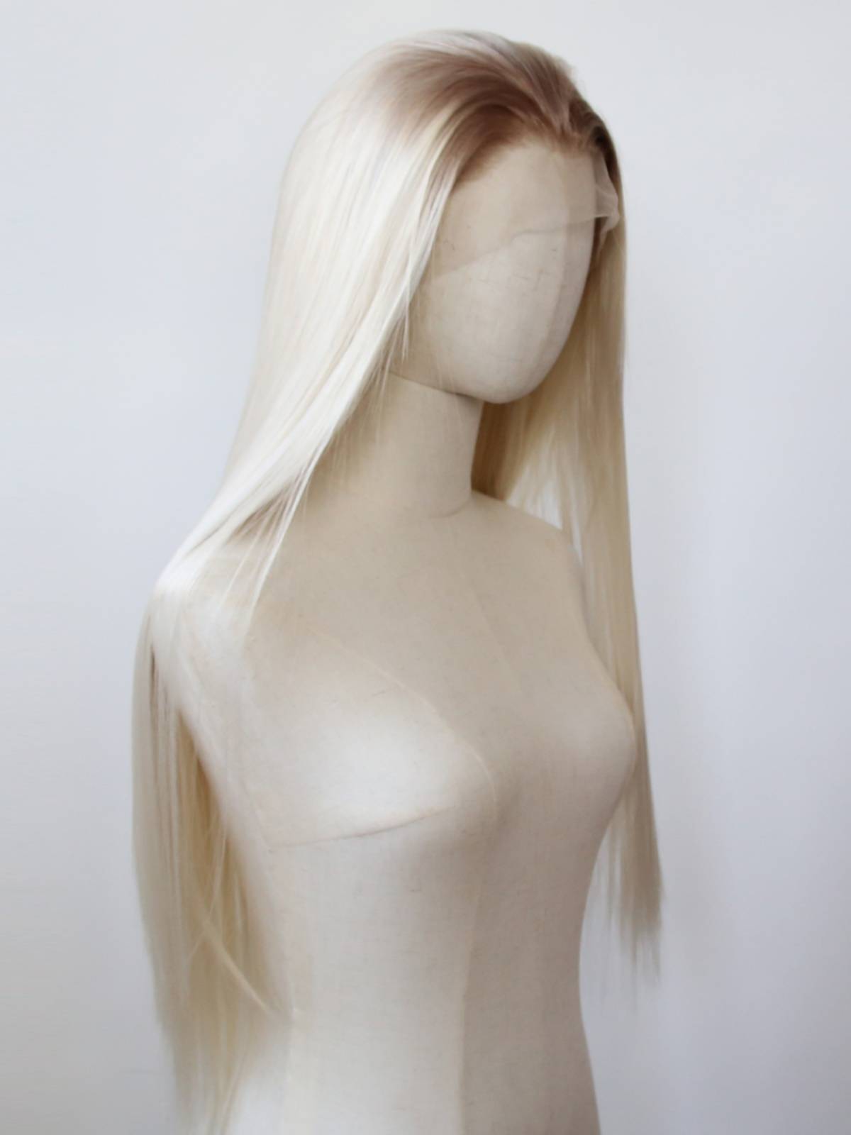 Brown gradient light golden front lace chemical fiber high -temperature silk wig Nature European and American style full wig