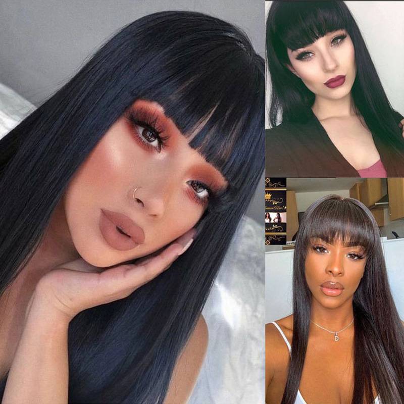 Quickly selling the source of the source of the fake hair female long hair, Qi Liu Hairou, the export fibrous fibrous hood