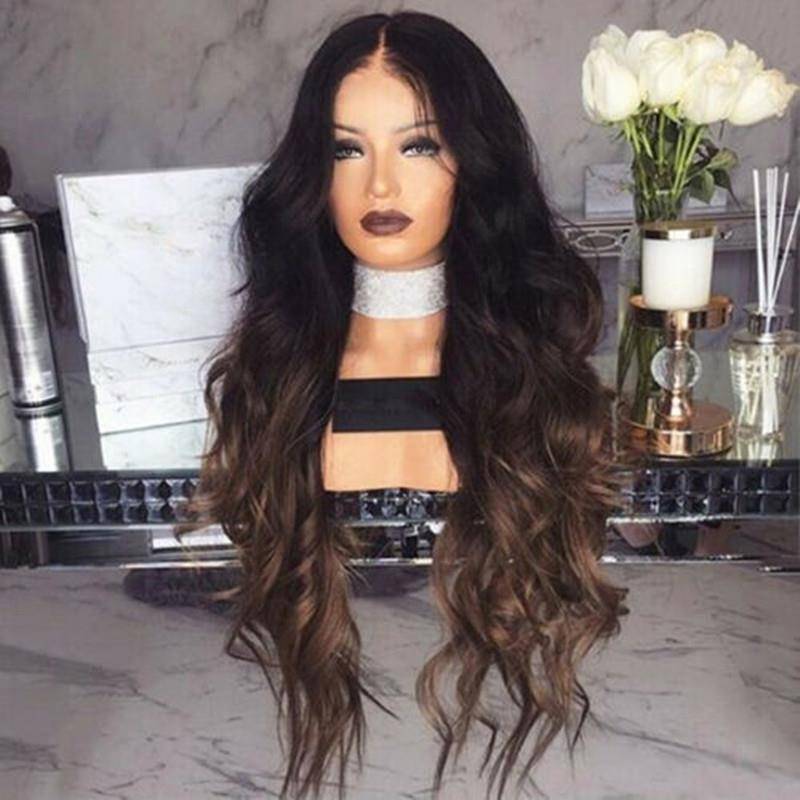 Factory direct sales wig Factory wig new European and American wig girl gradient long curly rose net