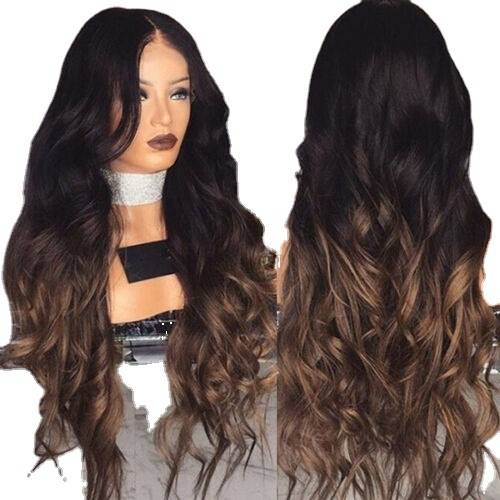 Factory direct sales wig Factory wig new European and American wig girl gradient long curly rose net