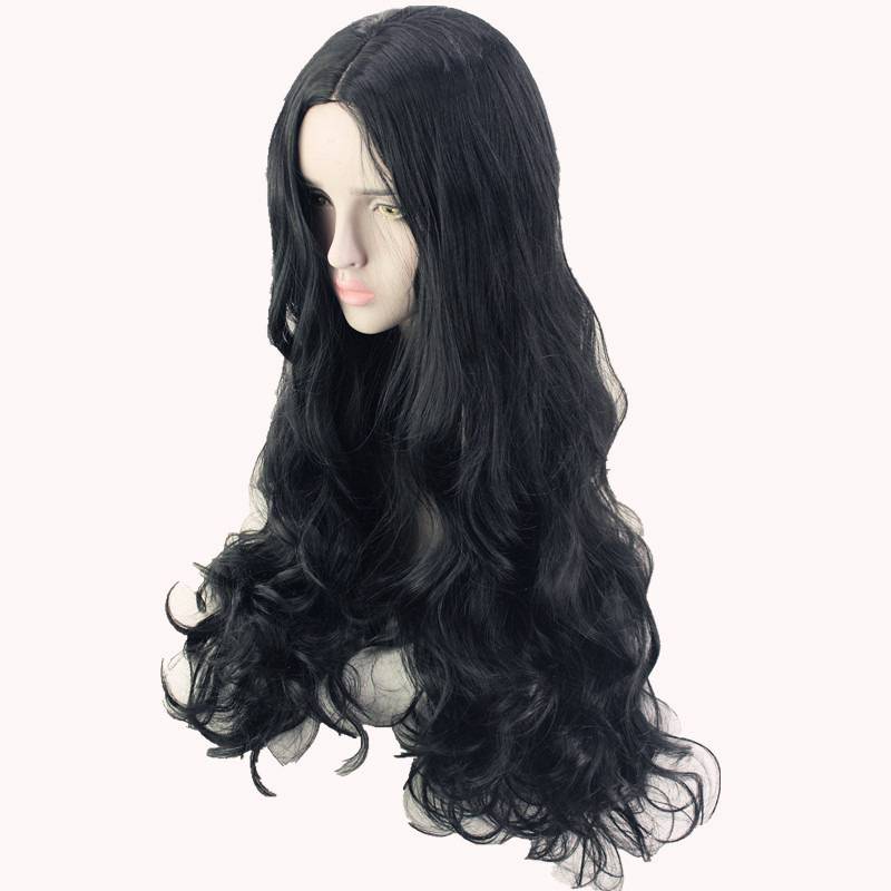 Cross -border e -commerce new product fake female African black mid -length curly curly curly European and American fashion head sleeve manufacturers spot