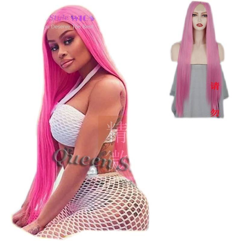 European and American dressing stage magazine pink one -meter model fashion night shop wigs common