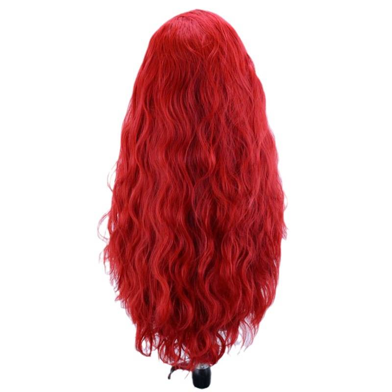 Wigs -selling charter Popular red color curly hair half -hand hook Before lace fibrous fibrous wig manufacturer supply and marketing