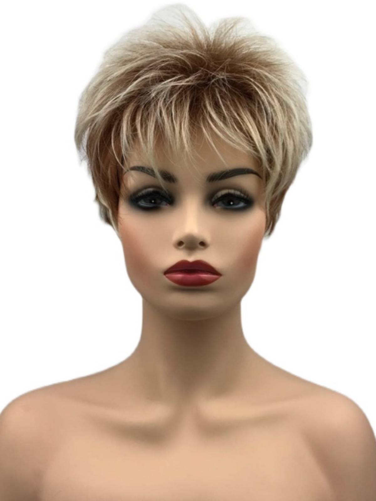Fashion short straight hair linen gold fluffy piano color