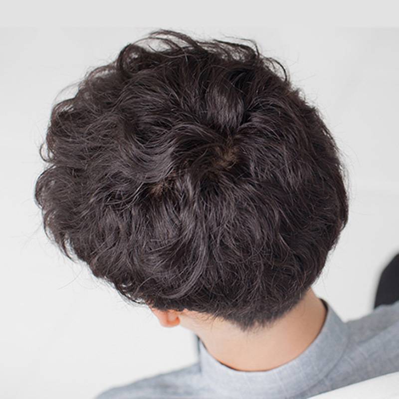 Spot European and American handsome men's short curls all over the bangs -shaped wig