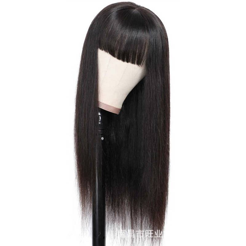 Wig female long hair Qi bangs black long hair European and American fashion fibrous head set hot selling supply
