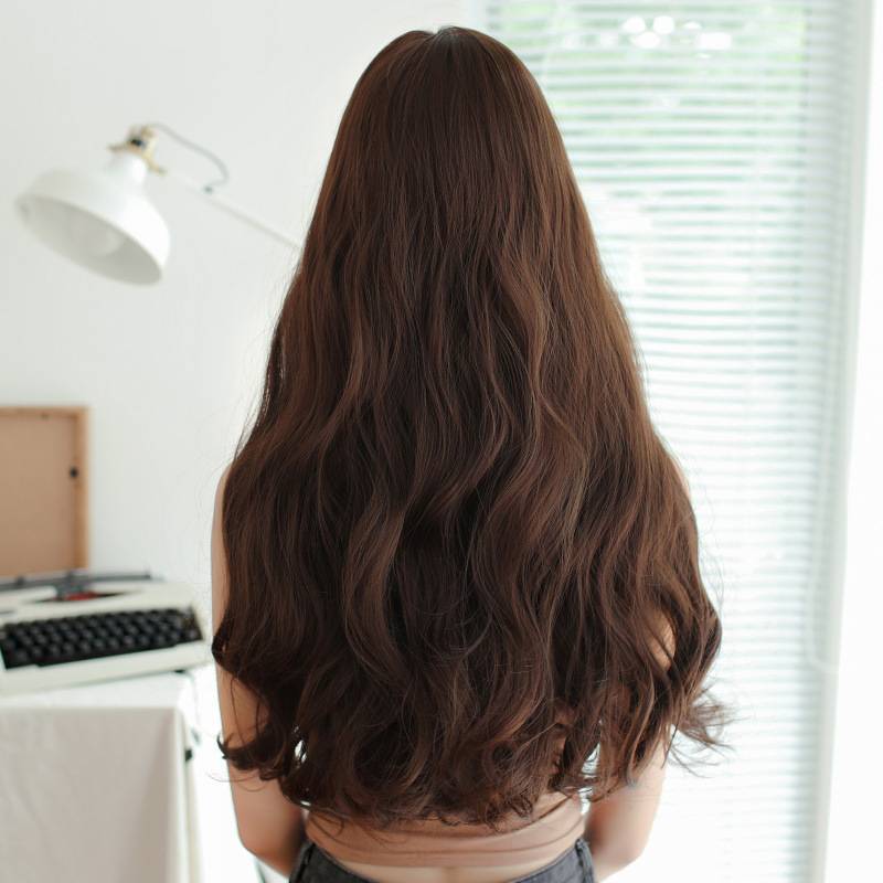 New product wig women are long curly curly hair, big waves, fashion realistic fibrous head sleeve spot