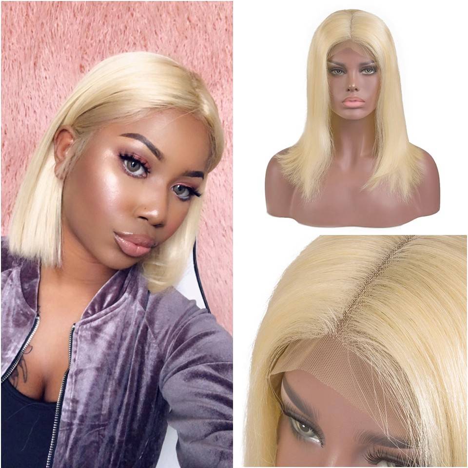Xuchang wigs, semi -lace hand weaving wave waves, front lace #613 13x4 lace wig