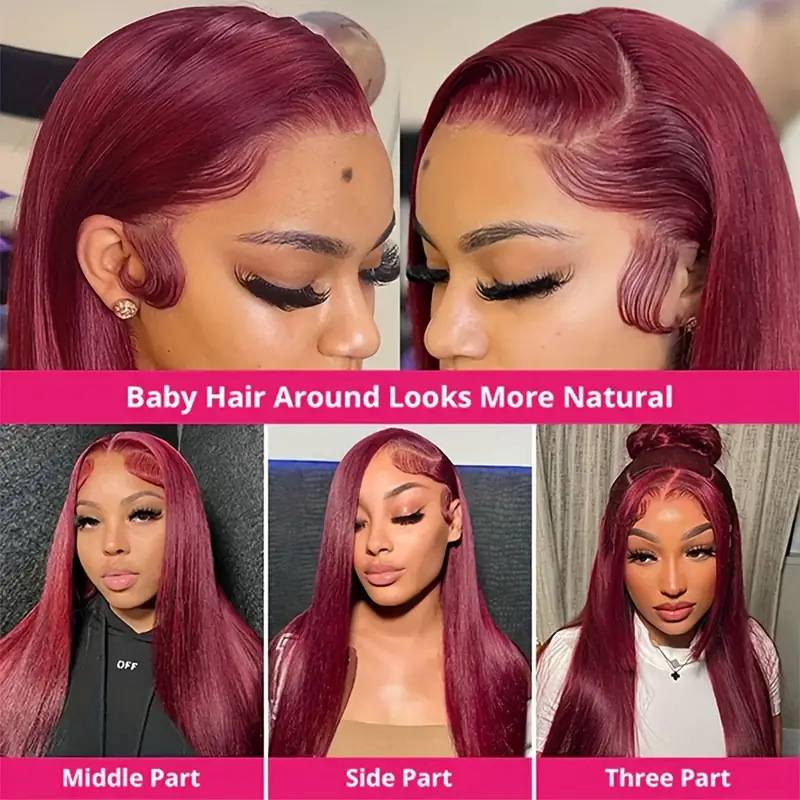 Cross -border long straight hair wig fluffy red long hair European and American long -haired Africa full set