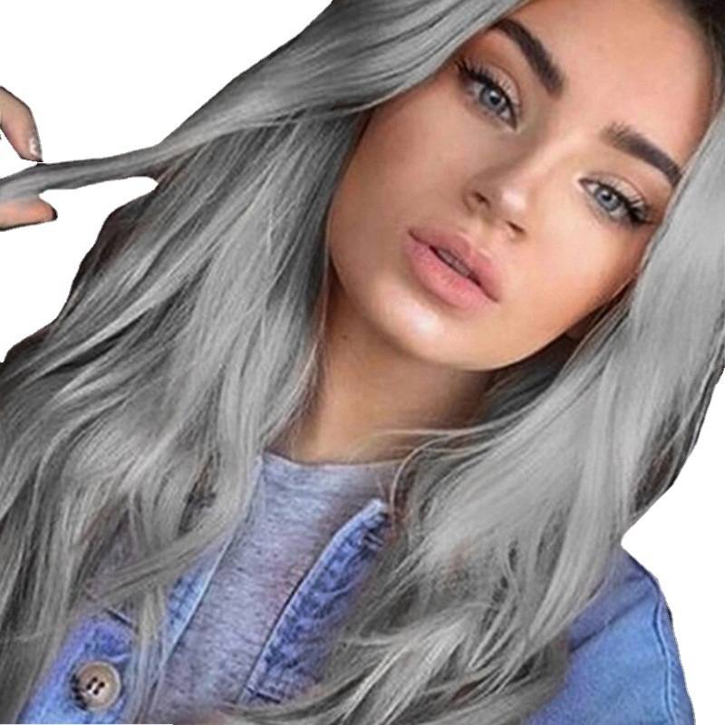 Genuine European, American, medium -sized curly female big wavy grandma gray genuine European and American fake discovery roses