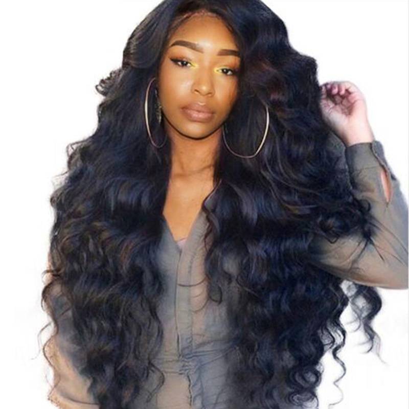 The new products are divided into large wave long curly hair wigs of fluffy black long hair European and American ladies African chemical fibrous hood
