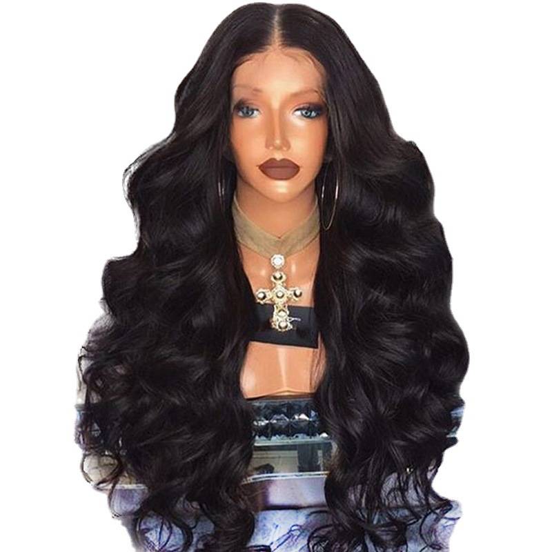 The new products are divided into large wave long curly hair wigs of fluffy black long hair European and American ladies African chemical fibrous hood