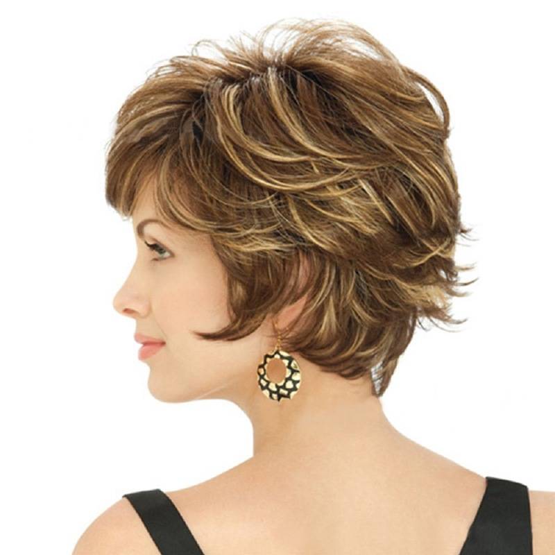 Wig Women's Short Hair Outside Mixed Poor Brown Golden Bronze Color Wig