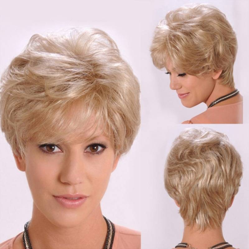 Cross -border e -commerce European and American wigs female short straight hair fluffy curly hair sleeve women's speed sales new products wigs
