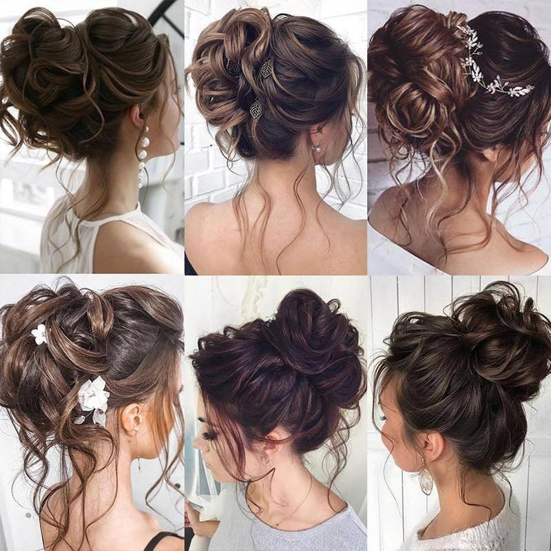 Manufacturers directly supply fluffy balls hair circular hair buds and messy circles of cocktail hair ring rubber band wigs