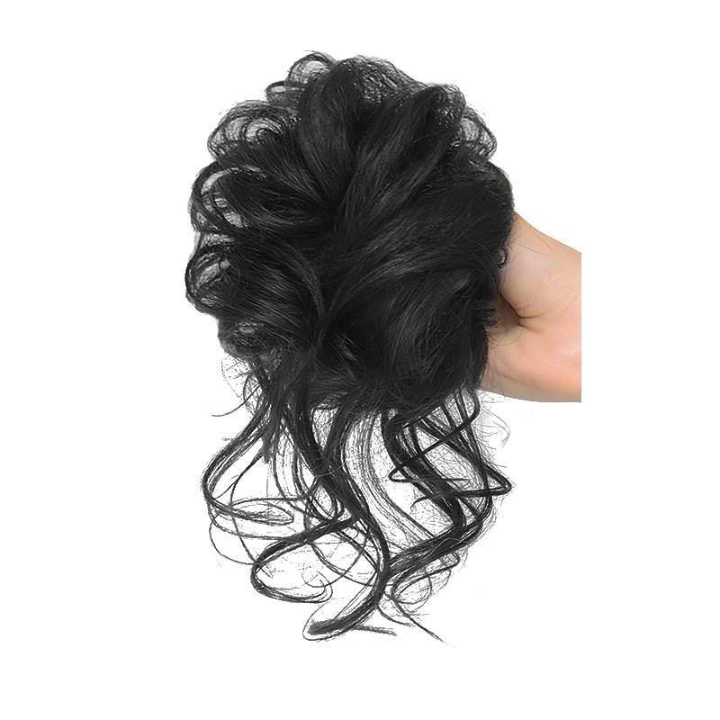 Manufacturers directly supply fluffy balls hair circular hair buds and messy circles of cocktail hair ring rubber band wigs
