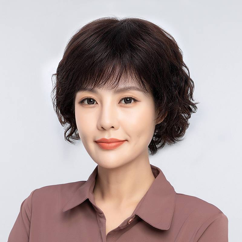 Ferry hair female short hair all -real people, summer mother really hair full -head chemotherapy after therapy