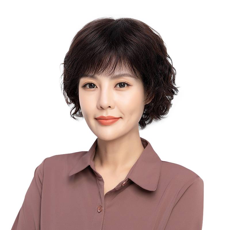 Ferry hair female short hair all -real people, summer mother really hair full -head chemotherapy after therapy