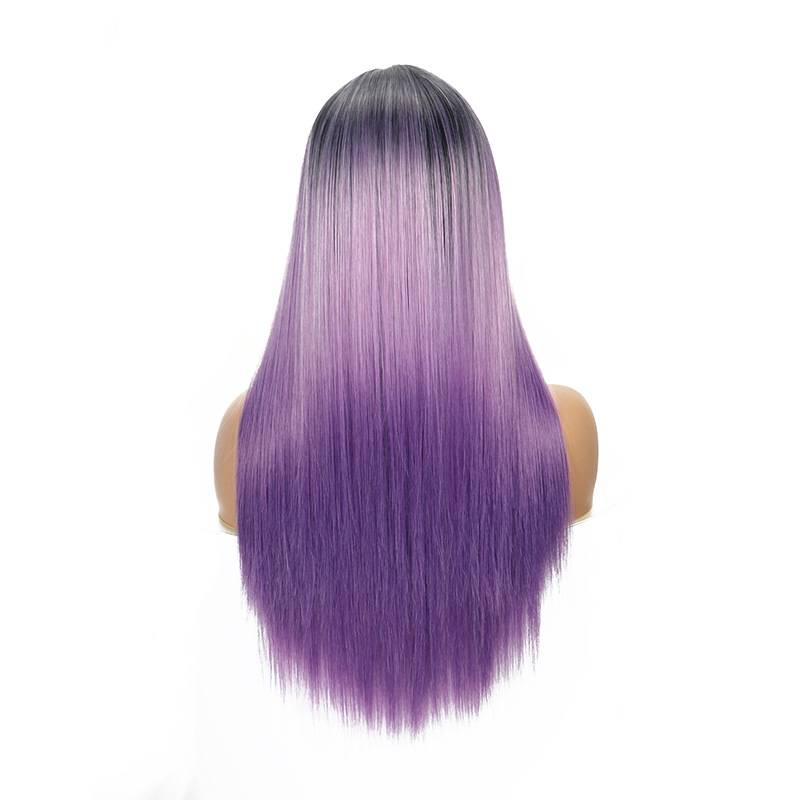 Wig female cross -border new European and American hot sales long -haired manufacturer Ladies chemical fiber hair wig