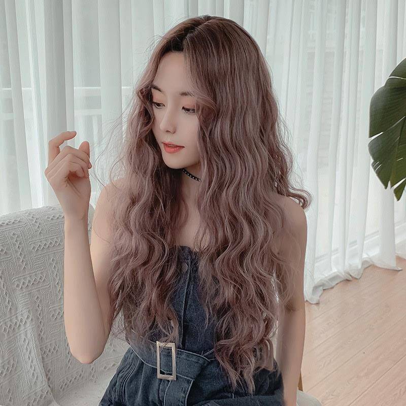 Japanese and Korean new product wig women's long curly hair wool rolls are divided into no bangs corn hot full set of stocks