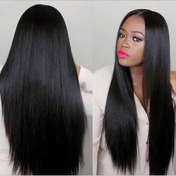 European and American Africa, bangs, gaps, long hair, straight hair temperament, face simulation, fashion network red full set