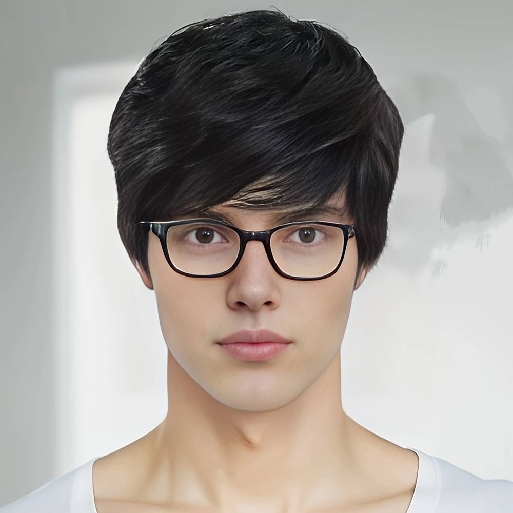 Speed Store wig Men's Korean version of handsome students short straight hair short curly curly men's wig set manufacturers direct sales