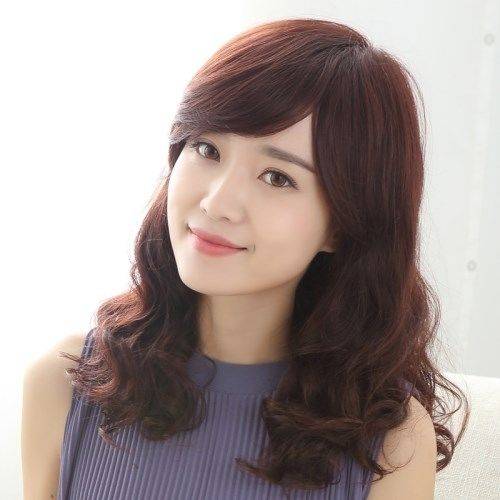Wig female full -headed long curly hair pear flower head long hair fluffy and realistic middle -aged and elderly mother big wave new model