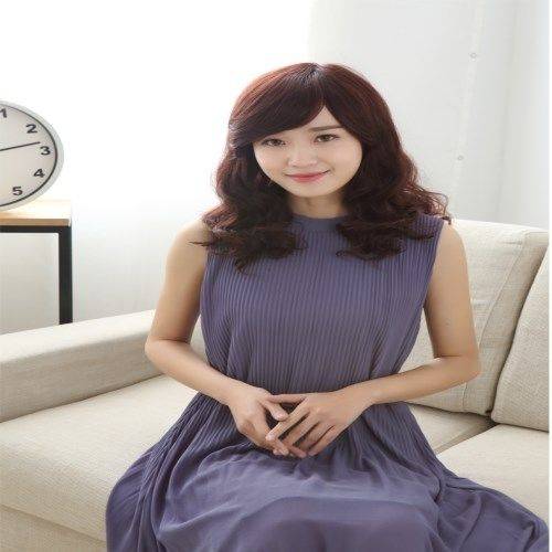 Wig female full -headed long curly hair pear flower head long hair fluffy and realistic middle -aged and elderly mother big wave new model