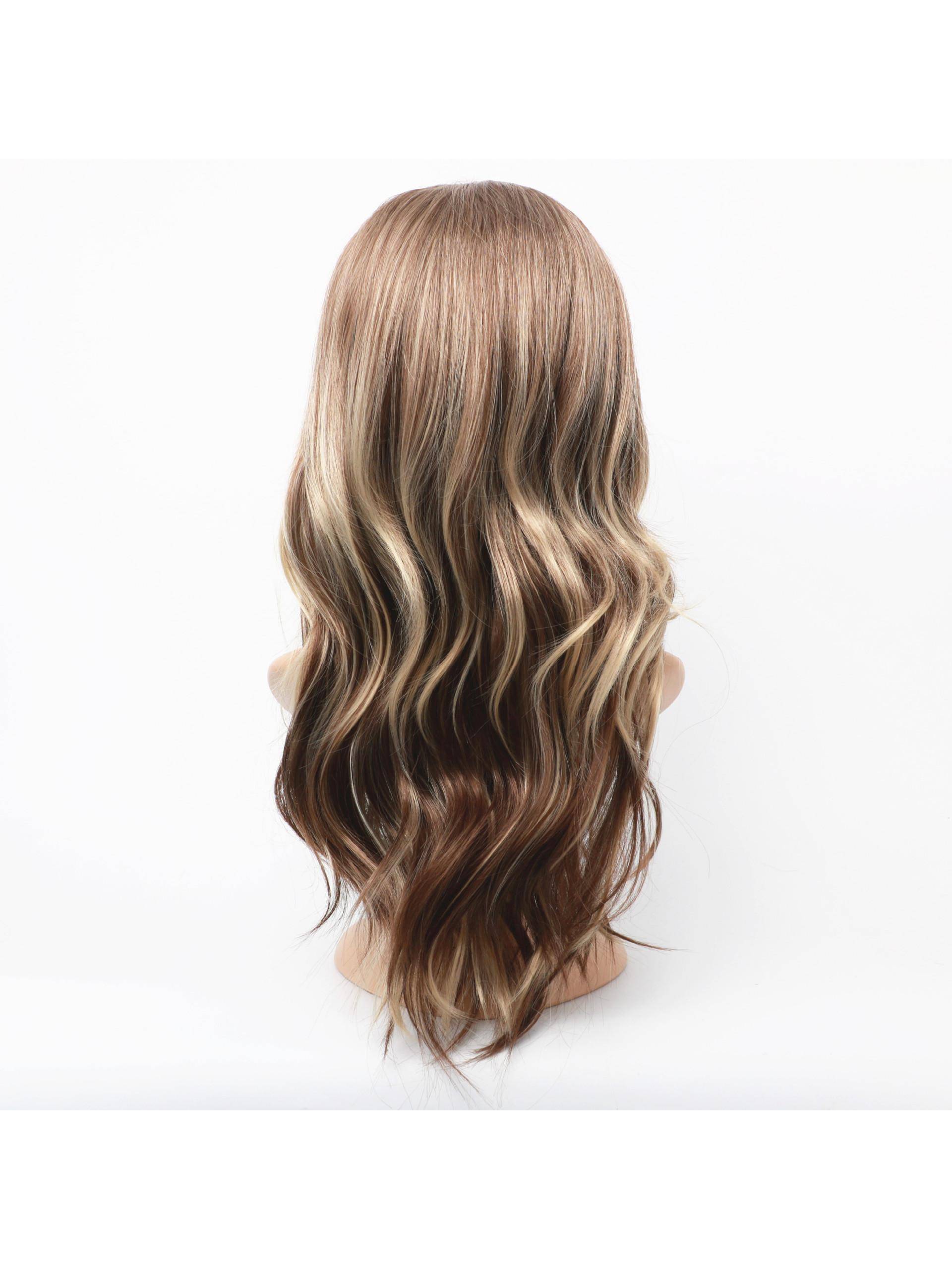 Amazon Wig's new European and American wig girl gradient long curly rose net