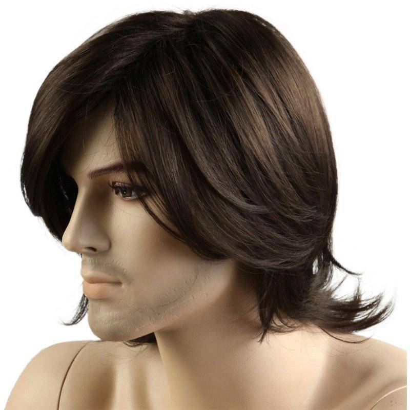 European and American foreign long -lasting men's wig new bangs partial split wig manufacturers direct selling one generation