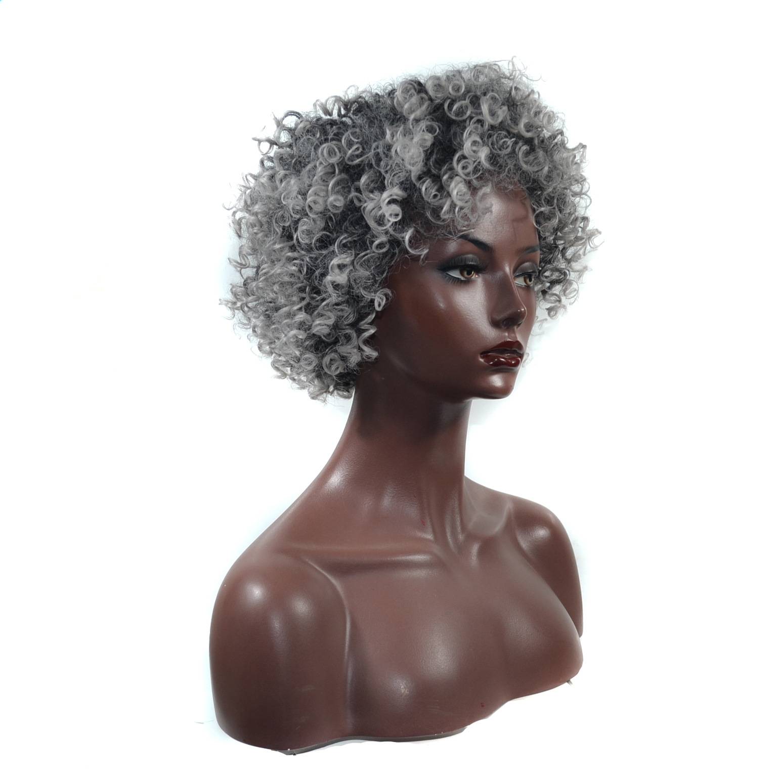 Wig head cover Ladies Gradient screw curls short short fluffy small curly hair fibrous cotton